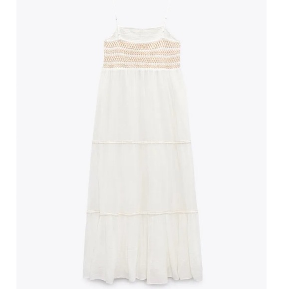 Zara Combination Tiered Dress Size Large - Picture 3 of 5